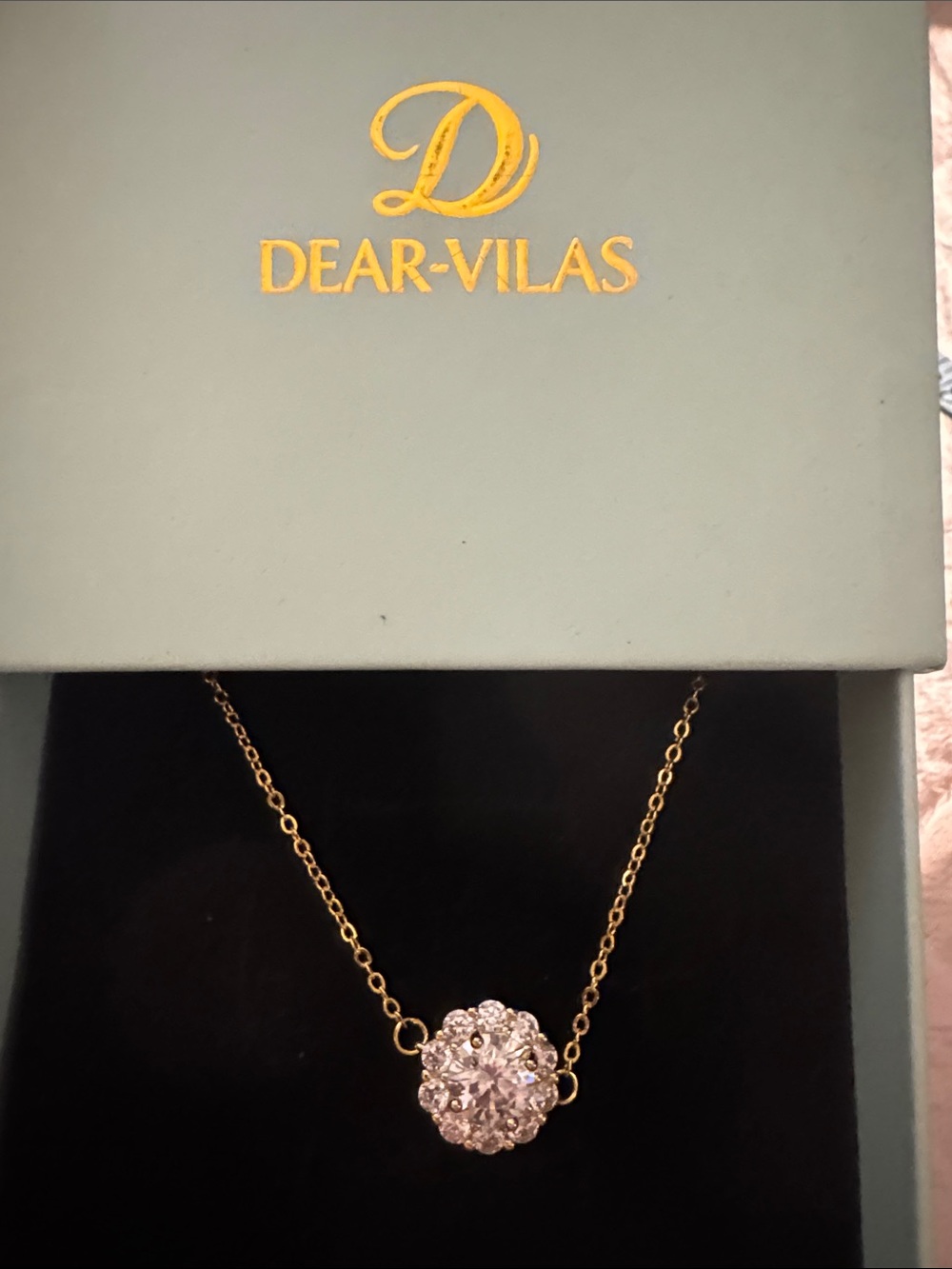 Gold-Tone Sparkling Cluster Pendant Necklace - Women's Jewelry